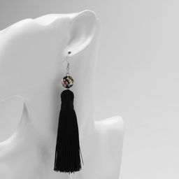 Серьги ассорти Кисти муранское стекло, цвет чёрный, L кисти 8.5 см