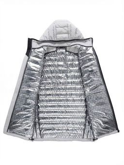 Куртка мужская удлинённая стёганая с капюшоном и графеновой подкладкой утеплитель тинсулейт