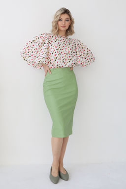 Юбка- карандаш из искусственной кожи - Looklikecat фото 2