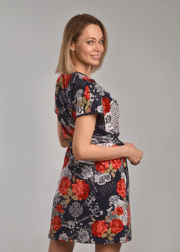 Комплект с халатом БИАТРИС халат + шорты + топ (темно синий) - Ивановская трикотажная компания фото 6