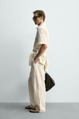 CAMISA POLO BOXY FIT 100% LINO / Crudo - Zara фото 4