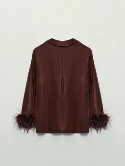 Блузка с английским воротником и перьями / Zarina