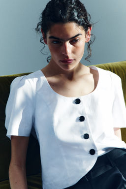 Blusa con escote en U - H&m фото 3