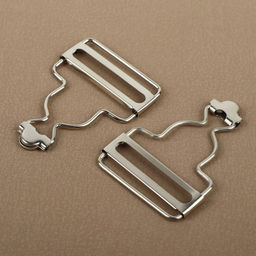 Застёжки для комбинезона, с кнопками, 38 мм, 10 шт., цвет серебряный