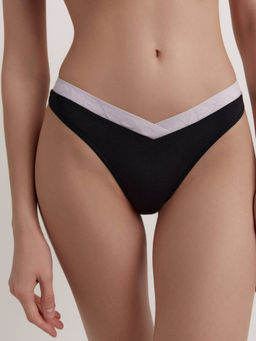 CONTE FLEXIBLE LBR 2238 Трусы бразилиана с V-образной линией талии и фигурным вырезом black-lavender