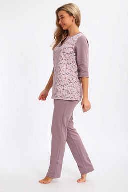 Пижама с брюками футер с начёсом (01059, кофе)