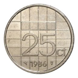 25 центов 1986 года Нидерланды