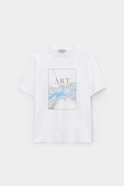 ЕВТ 3311/белый(голубые цветы) фуфайка жен