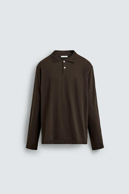 POLO REGULAR FIT ESTRUCTURA ALGOD?N / Marr?n - Zara фото 8