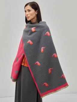 в составе шерсть ! теплый двусторонний палантин - Tantino фото 4