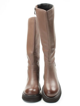 02-FG678-2BM BROWN Сапоги зимние женские (натуральная кожа, натуральный мех (еврозима))