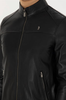 U. S. Polo Assn / Мужская черная кожаная куртка - U.s. polo assn фото 7
