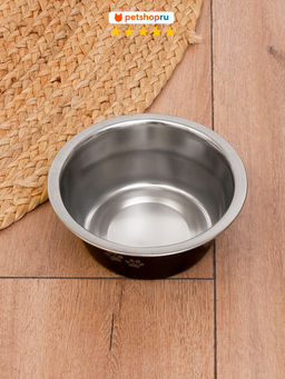 Миска металлическая "Paws", матовая, черная 850 мл AEPBRCP - 03