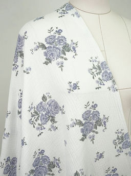 Муслин двухслойный с эф.жатости Марета цв.белый, ш.1.35м, хл-100%, 120гр/м.кв - Купава фото 2