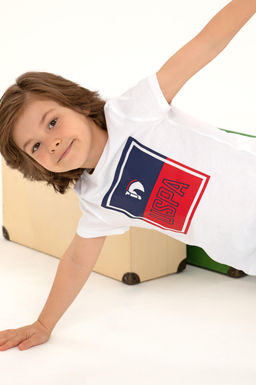 U. S. Polo Assn Детская белая футболка с круглым вырезом