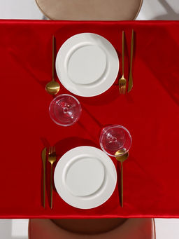 Скатерть Доляна, однотонная, 140?100 см, красная, 140 г/м?, 100% п/э