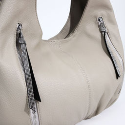 Сумка-мешок на молнии, 3 наружных кармана, цвет серый - Simaland фото 4