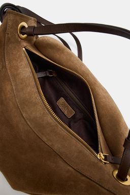 BOLSO DE MANO PIEL ALARGADO / ARENA/MARR?N - Zara фото 8