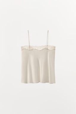 LACE SILK CAMISOLE TOP - Zara фото 6