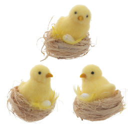 Фигурка декоративная Цыпленок, L6 W6 H7 см, 3в.