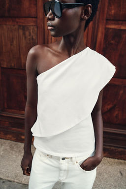 TOP ASIM?TRICO INTERLOCK / Blanco - Zara фото 2