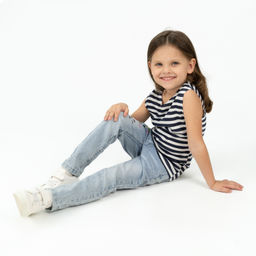 Майка тельняшка детская темносиние полоски