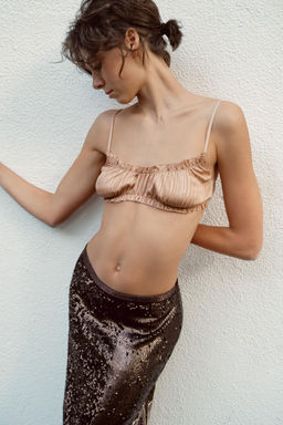 BRALETTE EL?STICOS FRUNCIDOS / rosa claro