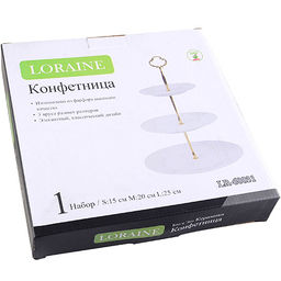 60031 Конфетница 3ярус 15-20-25см фарфор LR (х8) - Mayer&boch фото 3