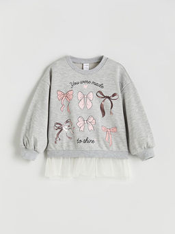 Bisiklet Yaka K?z ?ocuk Sweatshirt