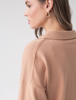 VILATTE / Джемпер-поло over-size тонкой вязки из хлопка  фото 4