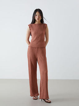 Bisiklet Yaka Dokulu Bluz