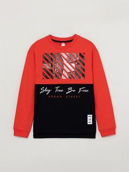 CRB wear/CWJB 62910-26-293 Джемпер модель свитшот для мальчика, красный-черный/Ex.Cherubino