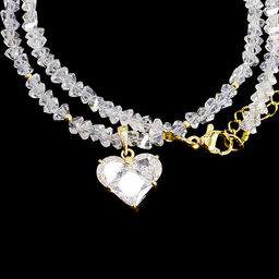 Бусы с сердечком чокер граненные из искуственного Хрусталя