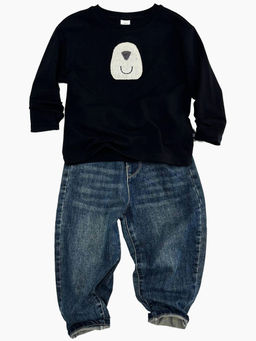 Лонгслив с аппликацией для мальчика 22-0233 черный - Mini maxi фото 5