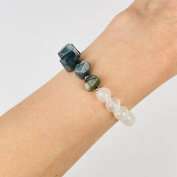 Браслет из Кварца и Соколиного глаза 17 см