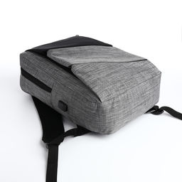 Рюкзак 29,5*12*43, отд на молнии, 2 н/к, 2 б/к, USB, черный/серый - Simaland фото 3