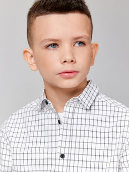 ACOOLA / Сорочка верхняя детская для мальчиков Bogdan черно-белая клетка  фото 6