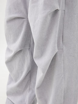 Брюки женские вельветовые в светло-сером цвете