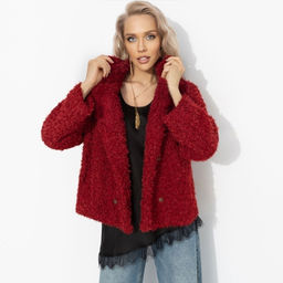 Розыгрыш. Полупальто с акцентным подкладом, Слишком заметна (красный закат, oversize, 50-56)