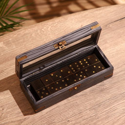 Игра настольная «Домино», в шкатулке, 22×8.5×6.5 см, манговое дерево