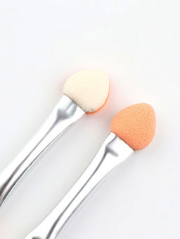 Цена за 3 шт. Набор аппликаторов для теней, двусторонние, 5 шт., 4.7 см, серебристый