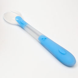 Ложка детская для кормления силиконовая, от 5 мес., цвет голубой - Крошка я фото 5