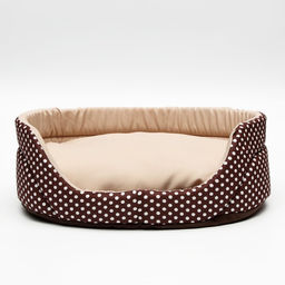 Лежанка Горошек, 49 х 36 х 17 см, бязь, коричневая - Пижон фото 2