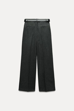 WIDE-LEG TROUSERS WITH BELT - Zara фото 5
