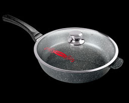 Сковорода 280/70мм с пластиковой ручкой с крышкой с2852аг