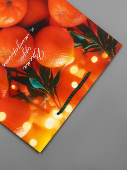 Цена за 2 шт. Пакет подарочный новогодний ламинированный, «Новогодние мандарины», 26×12×32 см