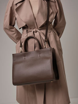 Сумка кожаная шоппер Deboro 30638 коричневый торф