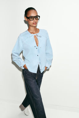 CAMISA Z1975 DENIM LAZO / Azul claro - Zara фото 4