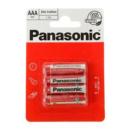 Батарейка солевая Panasonic Zinc Carbon, AAA, R03-4BL, 1.5В, блистер, 4 шт.