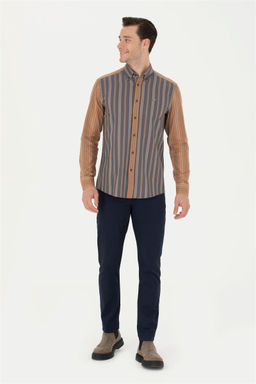 Мужская рубашка антрацитового цвета с длинным рукавом - U.s. polo assn фото 11